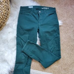 Green Gap zipper leg jeans